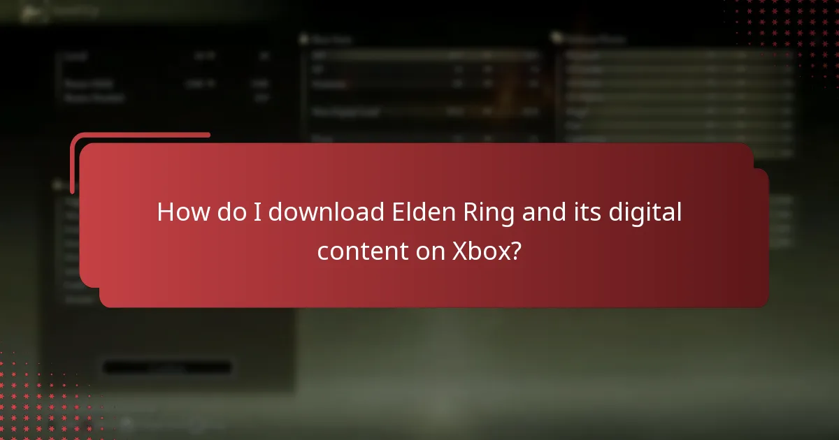 How do I download Elden Ring and its digital content on Xbox?
