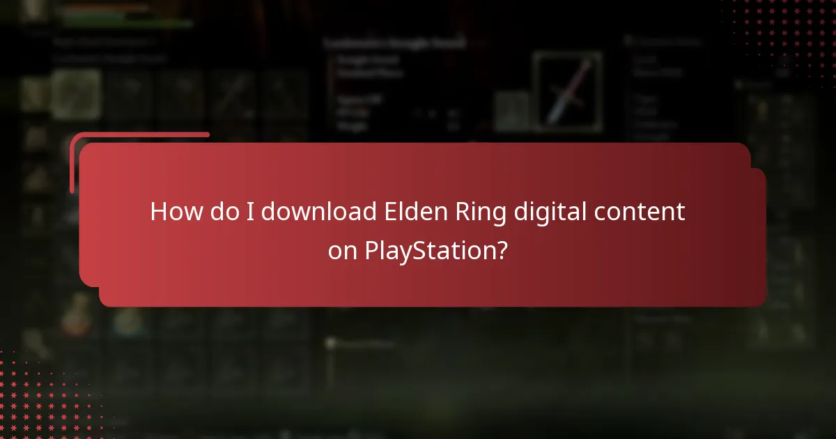 How do I download Elden Ring digital content on PlayStation?