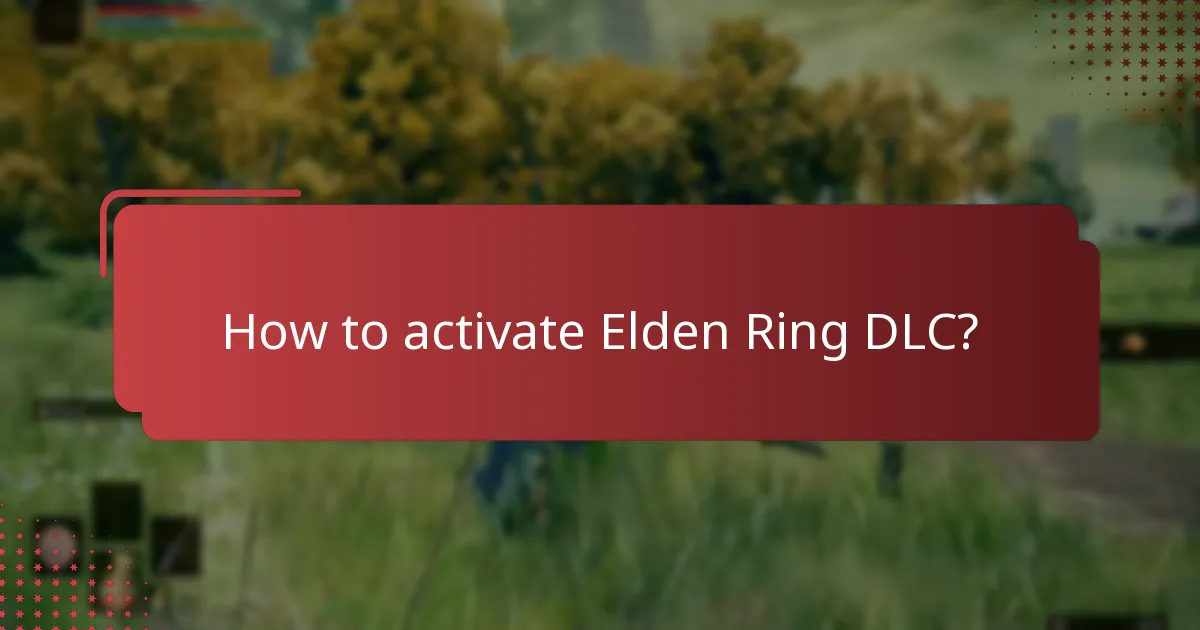 What information is required for Elden Ring DLC activation?